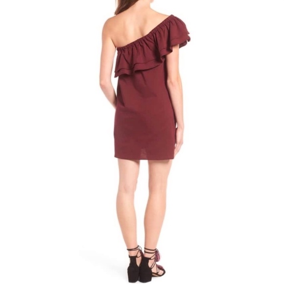 Sincerely Jules “Everly” One Shoulder Red Ruffle Mini Dress Size Small - Picture 3 of 12